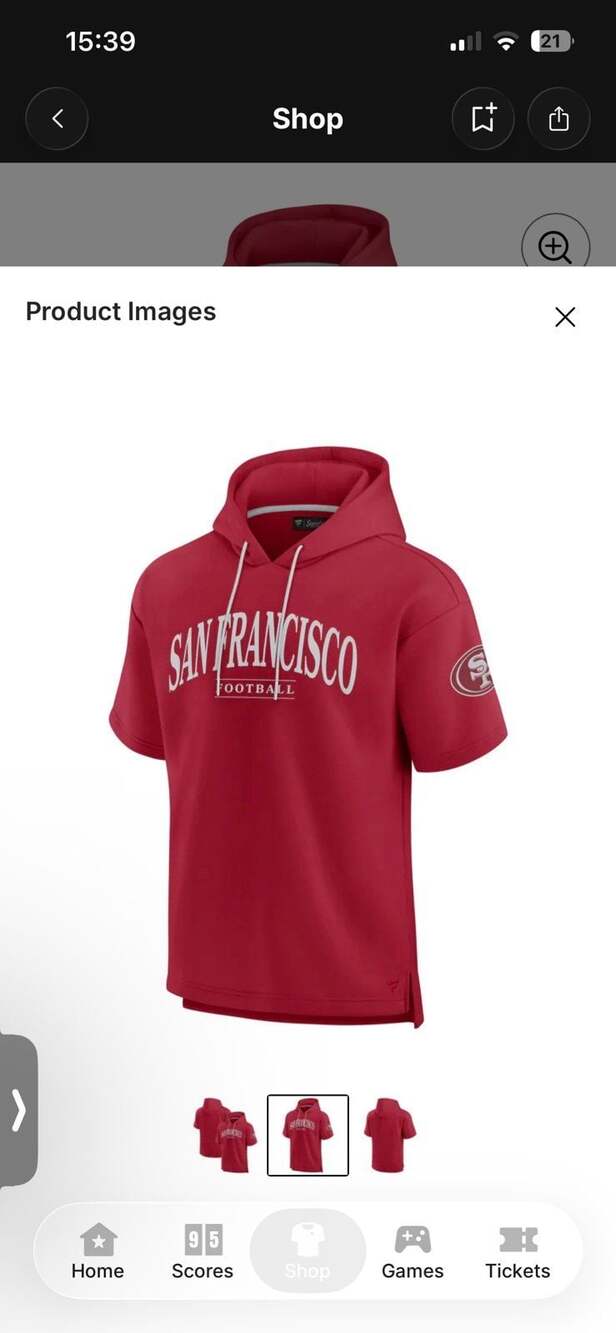 San Francisco 49ers Fanatics Unisex Elements Short Sleeve Pullover Hoodie XL NWT